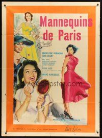 4a283 MANNEQUINS OF PARIS Italian 1p '56 Andre Hunebelle's Mannequins de Paris, art by Nistri!