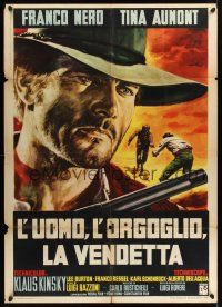 4a306 PRIDE & VENGEANCE Italian 1p '67 spaghetti western art of Nero as Django by Renato Casaro!
