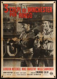 4a338 THREE GRAVES FOR A WINCHESTER Italian 1p '66 Mitchell, Mickey Hargitay, spaghetti western!