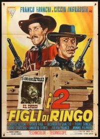 4a344 TWO SONS OF RINGO Italian 1p '67 wacky spaghetti western artwork by Renato Casaro!