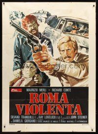4a346 VIOLENT CITY Italian 1p '75 Marino Girolami's Roma violenta, Richard Conte, Maurizio Merli