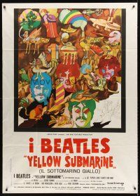 4a354 YELLOW SUBMARINE Italian 1p R70s great colorful art of Beatles John, Paul, Ringo & George!
