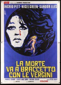 4a135 COUNTESS DRACULA Italian 2p '72 Hammer, different art of vampire Ingrid Pitt by Tino Avelli!