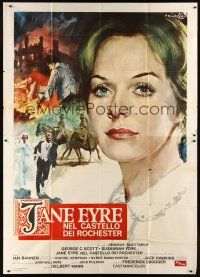4a154 JANE EYRE Italian 2p '71 Charlotte Bronte novel, different art of Susannah York by Ciriello!