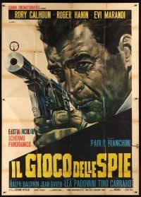 4a167 OUR MEN IN BAGHDAD Italian 2p '66 cool different close up art of Rory Calhoun by Casaro!