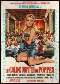4a170 POPPEA'S HOT NIGHTS Italian 2p '69 full-length art of sexy Olinka Berova by Mario Piovano!