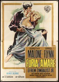 4a187 TOO MUCH, TOO SOON Italian 2p '58 Danton, Malone as Diana Barrymore, different Symeoni art!