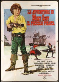 4a190 UN PIRATA DE DOCE ANOS Italian 2p '74 great artwork of young boy with gun by Enzo Nistri!