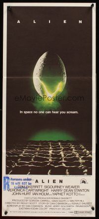 4b130 ALIEN Aust daybill '79 Ridley Scott outer space sci-fi monster classic, cool egg image!