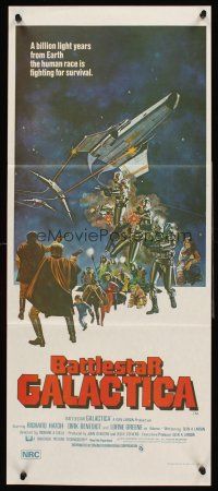 4b139 BATTLESTAR GALACTICA Aust daybill '78 great sci-fi art by Robert Tanenbaum!