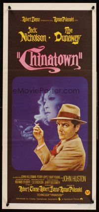 4b166 CHINATOWN Aust daybill '74 art of Jack Nicholson & Faye Dunaway, Roman Polanski classic!