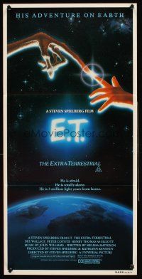 4b201 E.T. THE EXTRA TERRESTRIAL Aust daybill '82 Steven Spielberg, great John Alvin artwork!