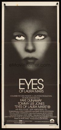 4b208 EYES OF LAURA MARS Aust daybill '78 Irvin Kershner, Tommy Lee Jones, psychic Faye Dunaway!