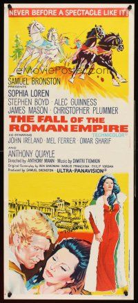 4b210 FALL OF THE ROMAN EMPIRE Aust daybill '64 Anthony Mann, Sophia Loren, different stone litho!
