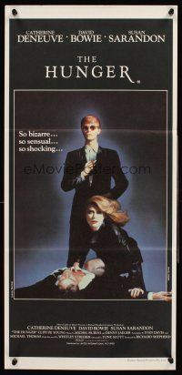 4b257 HUNGER Aust daybill '83 cool image of vampire Catherine Deneuve, rocker David Bowie!