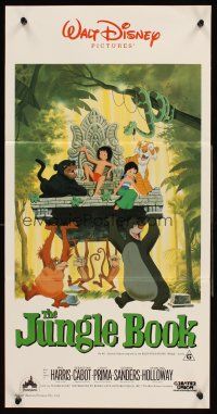 4b272 JUNGLE BOOK Aust daybill R80s Walt Disney cartoon classic, great image of all characters!