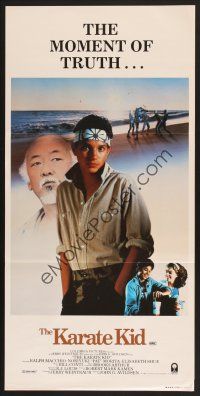 4b275 KARATE KID Aust daybill '84 different image of Pat Morita, Ralph Macchio & Elisabeth Shue!!