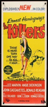 4b276 KILLERS Aust daybill '64 Don Siegel, Hemingway, Lee Marvin, sexy full-length Angie Dickinson!
