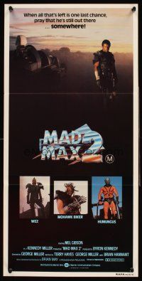 4b294 MAD MAX 2: THE ROAD WARRIOR Aust daybill '81 Mel Gibson returns as Mad Max, art by Commander!