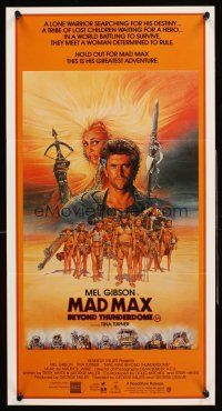 4b295 MAD MAX BEYOND THUNDERDOME Aust daybill '85 art of Gibson & Tina Turner by Richard Amsel!