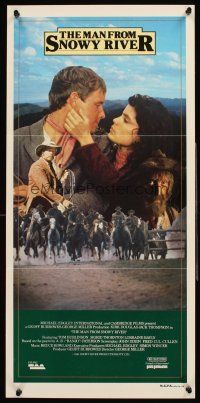 4b299 MAN FROM SNOWY RIVER Aust daybill '82 Kirk Douglas in a dual role, directed by George Miller