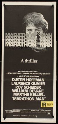 4b302 MARATHON MAN Aust daybill '76 cool image of Dustin Hoffman, John Schlesinger classic!