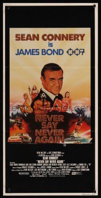4b318 NEVER SAY NEVER AGAIN Aust daybill '83 art of Sean Connery as James Bond 007 by R. Obrero!