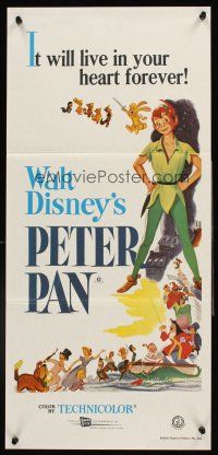 4b334 PETER PAN Aust daybill R70s Walt Disney animated cartoon fantasy classic!