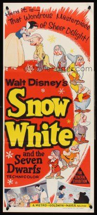 4b384 SNOW WHITE & THE SEVEN DWARFS Aust daybill R60s Walt Disney animated cartoon fantasy classic!