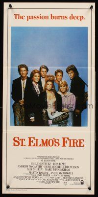 4b393 ST. ELMO'S FIRE Aust daybill '85 Rob Lowe, Demi Moore, Emilio Estevez, Ally Sheedy, Judd