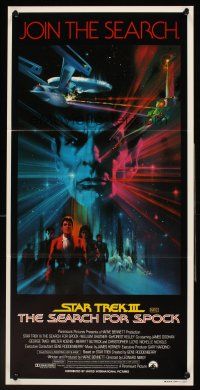 4b396 STAR TREK III Aust daybill '84 The Search for Spock, cool art of Leonard Nimoy by Bob Peak!