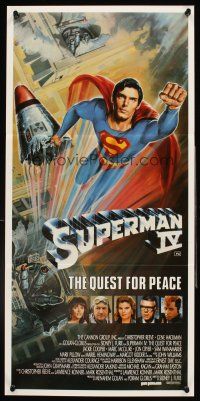 4b411 SUPERMAN IV Aust daybill '87 great art of super hero Christopher Reeve by Daniel Goozee!