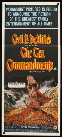 4b418 TEN COMMANDMENTS Aust daybill R72 Cecil B. DeMille, art of Charlton Heston with tablets!