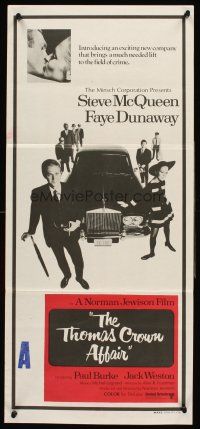 4b423 THOMAS CROWN AFFAIR Aust daybill '68 different image of Steve McQueen & sexy Faye Dunaway!