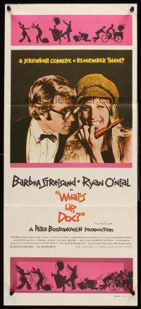 4b450 WHAT'S UP DOC Aust daybill '72 Barbra Streisand, Ryan O'Neal, directed by Peter Bogdanovich!