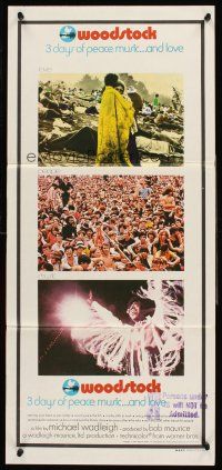 4b453 WOODSTOCK Aust daybill '70 three great images of the most famous rock & roll concert ever!