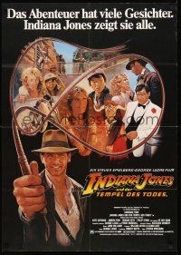 4b091 INDIANA JONES & THE TEMPLE OF DOOM German '84 different art of Harrison Ford by Reynolds!