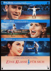 4b098 LEAGUE OF THEIR OWN German '92 Tom Hanks, Madonna, Geena Davis, women's baseball!