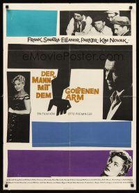 4b101 MAN WITH THE GOLDEN ARM German '56 Frank Sinatra is hooked, Saul Bass artwork & design!