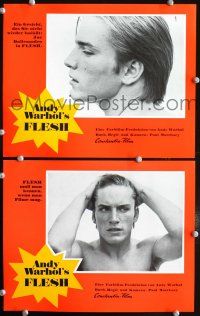 4b617 ANDY WARHOL'S FLESH 2 German LCs '70 two great close up images of Joe Dallesandro!