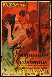 4b015 BURNING SECRET German 37x56 '33 Siodmak's Brennendes Geheimnis, fiery romantic art!
