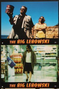 4b825 BIG LEBOWSKI 8 French LCs '98 Coen Brothers cult classic, Jeff Bridges, John Goodman!