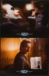 4b836 DARK KNIGHT 8 French LCs '08 Christian Bale as Batman, Heath Ledger as the Joker!
