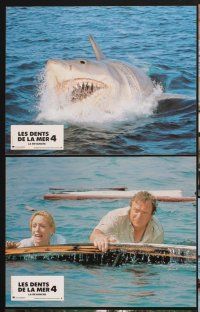 4b704 JAWS: THE REVENGE 12 French LCs '87 Lorraine Gary, Lance Guest, great shark attack image!