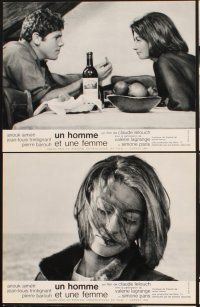 4b806 MAN & A WOMAN 9 set B French LCs '66 Claude Lelouch Un homme et une femme, Aimee, Trintignant