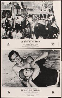4b982 TARZAN'S THREE CHALLENGES 6 French LCs R70s Edgar Rice Burroughs,artwork of bound Jock Mahoney