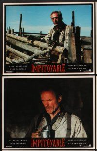 4b926 UNFORGIVEN 8 French LCs '92 classic image of gunslinger Clint Eastwood with his back turned!