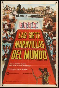4c120 SEVEN WONDERS OF THE WORLD Argentinean '56 travelogue of the famous landmarks in Cinerama!