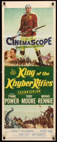 4c035 KING OF THE KHYBER RIFLES insert '54 full-length artwork of British soldier Tyrone Power!
