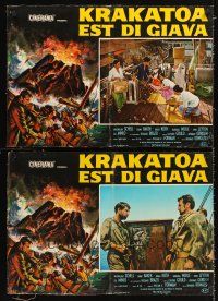 4c017 KRAKATOA EAST OF JAVA 8 Italian photobustas '69 day that shook Earth to its core, Cinerama!
